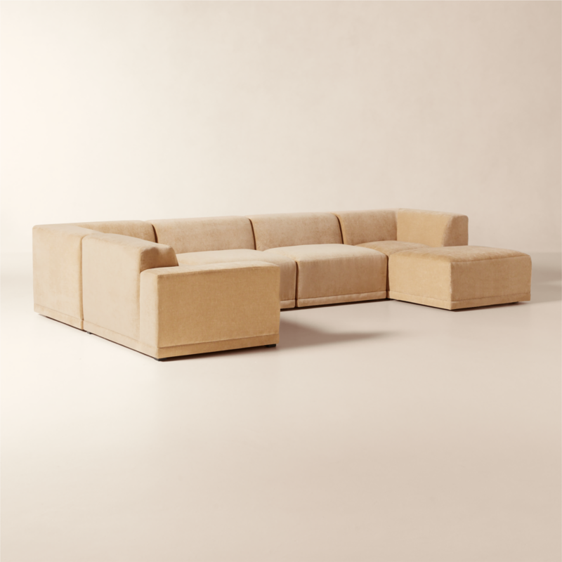 Faible 6-Piece Modular Left-Arm Wheat Performance Chenille Standard Depth Sectional Sofa - image 3 of 13