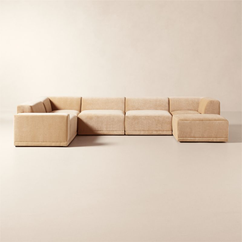 Faible 6-Piece Modular Left-Arm Wheat Performance Chenille Standard Depth Sectional Sofa - image 0 of 13