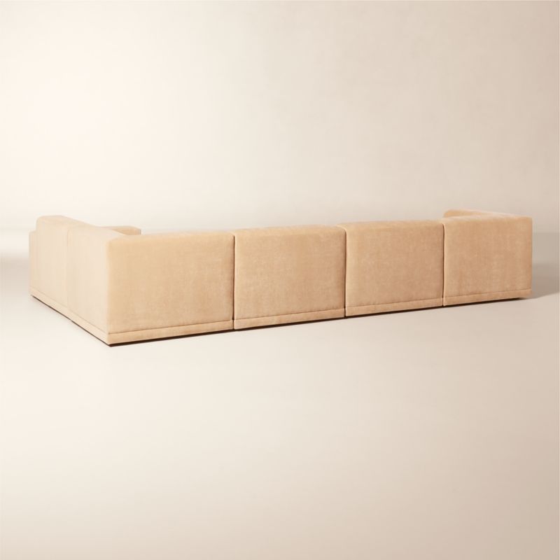 Faible 6-Piece Modular Right-Arm Wheat Performance Velvet Standard Depth Sectional Sofa - image 5 of 12