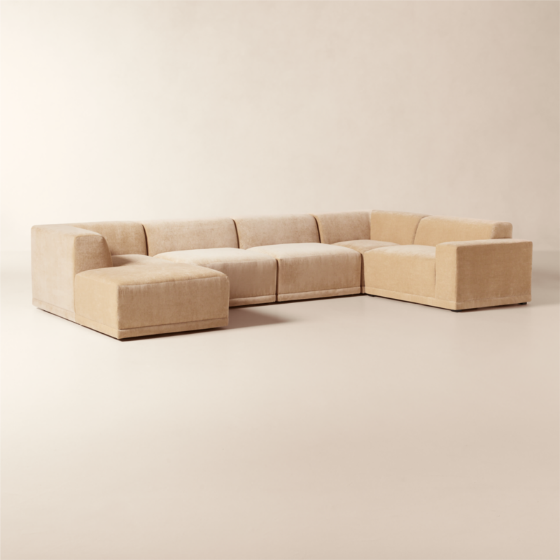 Faible 6-Piece Modular Right-Arm Wheat Performance Chenille Standard Depth Sectional Sofa - image 3 of 13