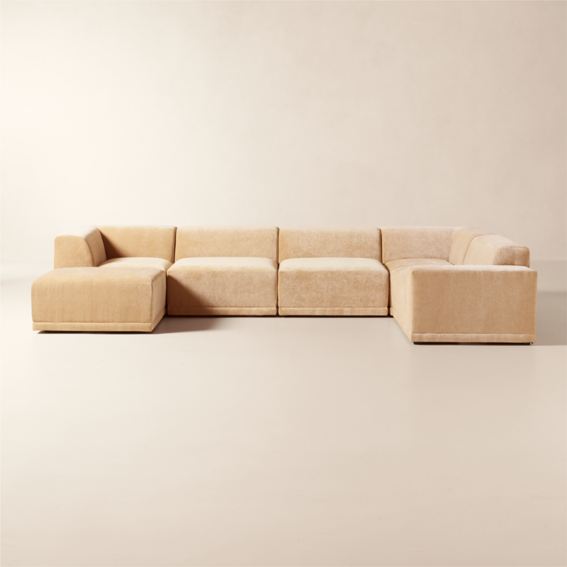 Faible 6-Piece Modular Right-Arm Wheat Performance Chenille Standard Depth Sectional Sofa - image 0 of 13