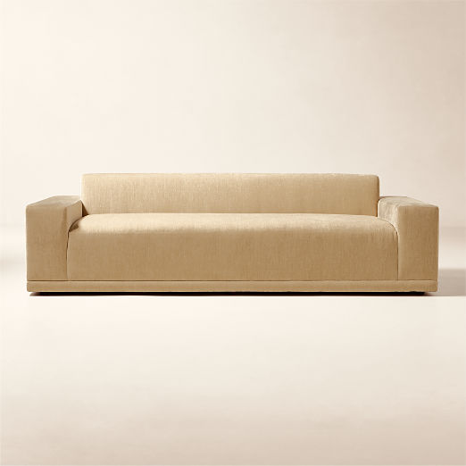 Faible 99" Wheat Performance Chenille Deep Depth Sofa