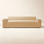 Faible 100" Wheat Performance Velvet Sofa