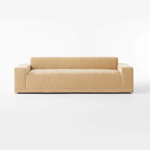 Faible 100" Wheat Performance Velvet Sofa