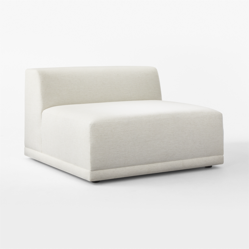 Faible White Performance Fabric Deep Depth Armless Chair - image 3 of 11