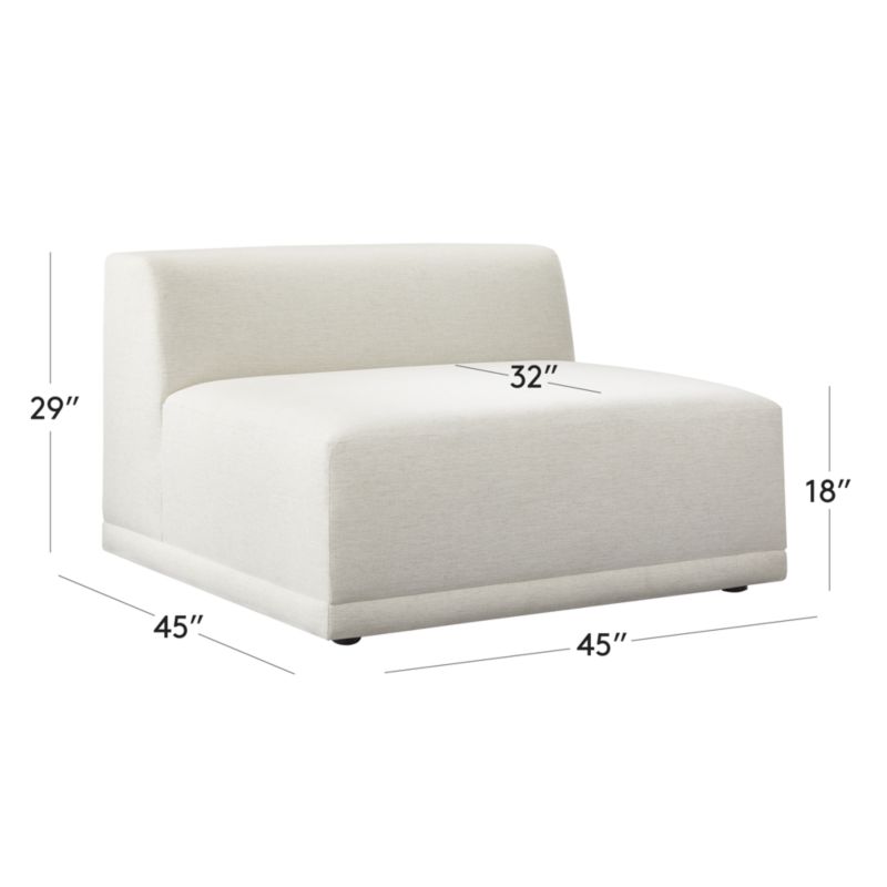 View Faible White Performance Fabric Armless Chair - image 3 of 10