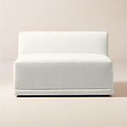 Faible White Performance Fabric Deep Depth Armless Chair