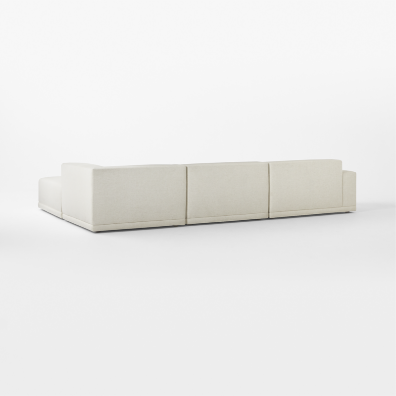 Faible 4-Piece L-Shaped White Performance Fabric Deep Depth Sectional Sofa with Left-Arm - image 7 of 16