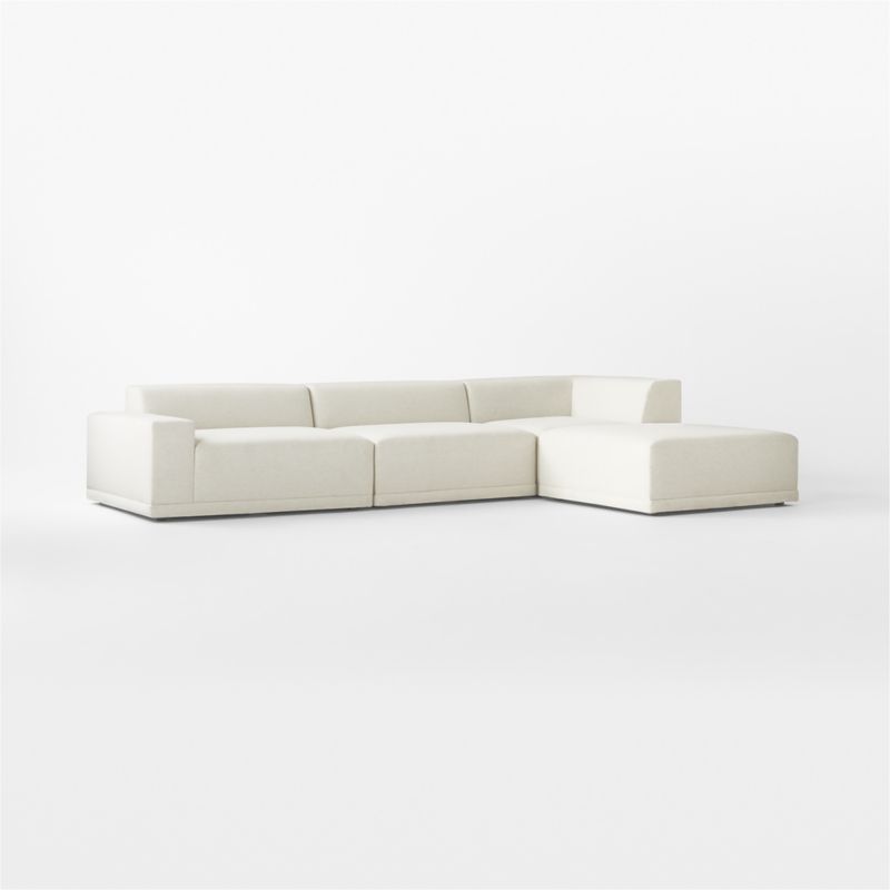 Faible 4-Piece L-Shaped White Performance Linen Sectional Sofa with Left-Arm - image 9 of 12