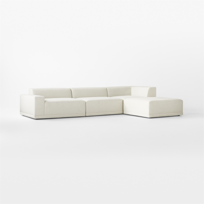 Faible 4-Piece L-Shaped White Performance Fabric Deep Depth Sectional Sofa with Left-Arm - image 5 of 16
