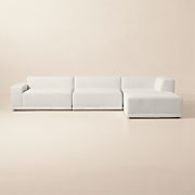 Maylin All-Weather Rattan Outdoor Sun Lounger with Warm White Sunbrella® Cushions