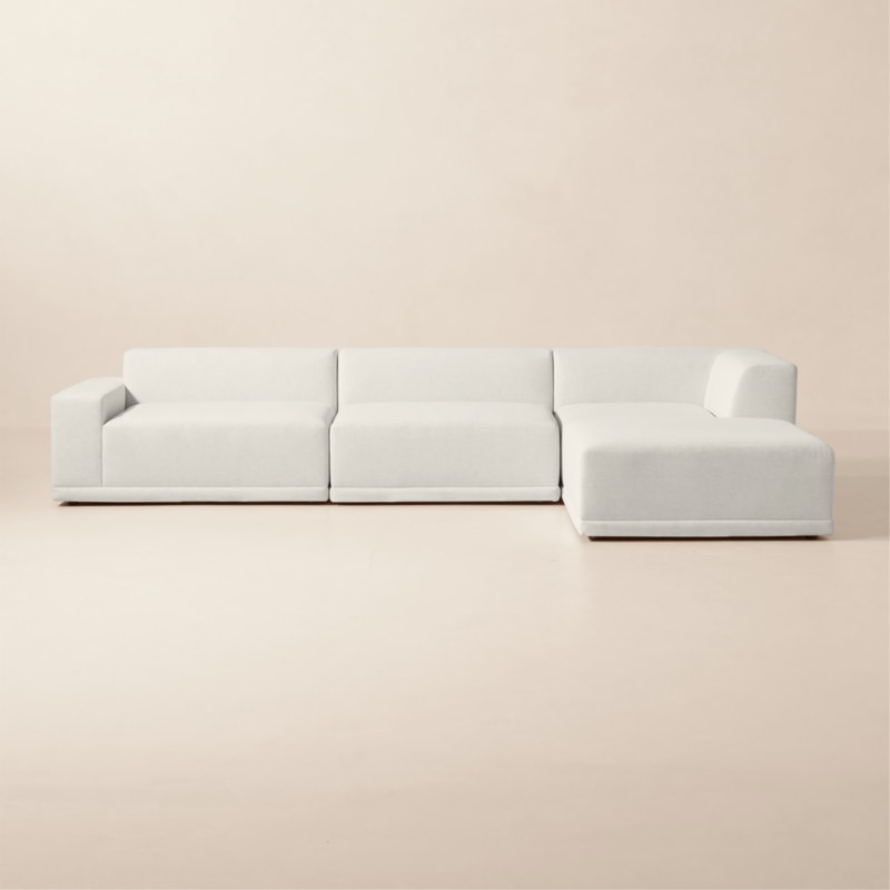 Faible 4-Piece L-Shaped White Performance Fabric Deep Depth Sectional Sofa with Left-Arm - image 0 of 16
