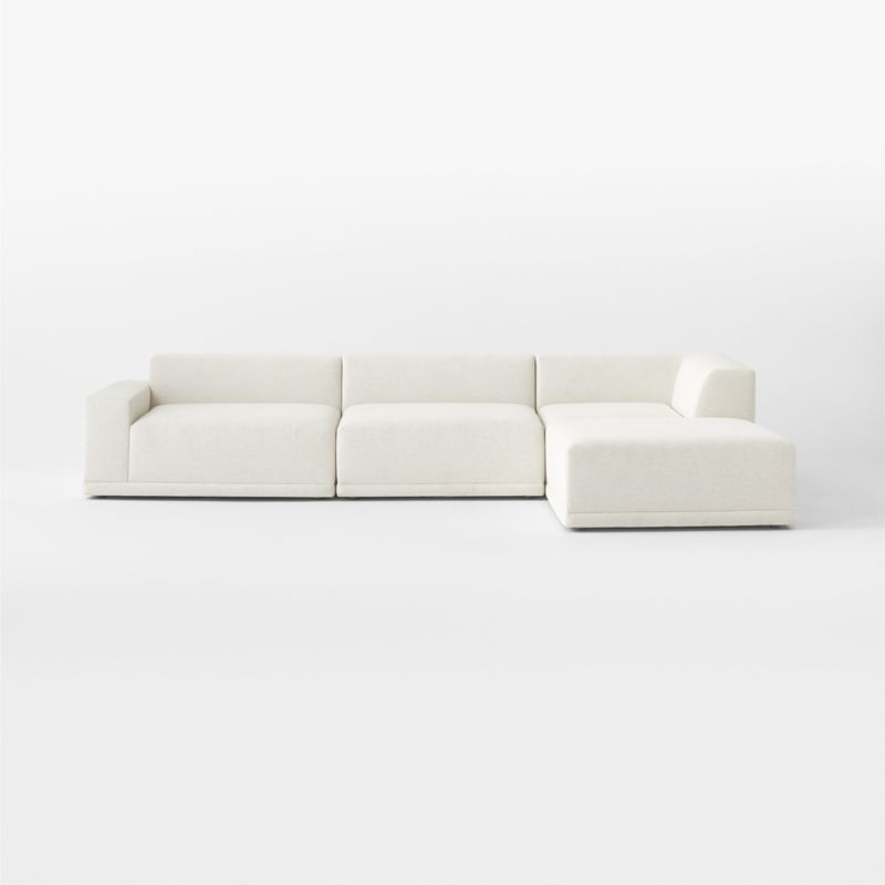 Faible 4-Piece L-Shaped White Performance Linen Sectional Sofa with Left-Arm - image 8 of 12