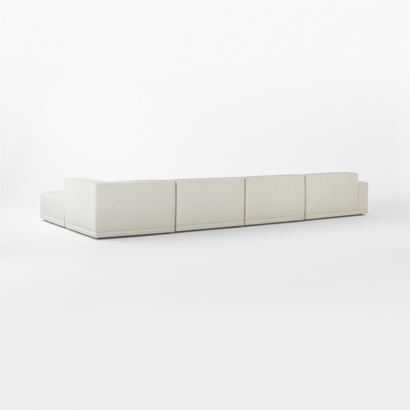 Faible 6-Piece U-Shaped White Performance Fabric Deep Depth Sectional Sofa with Left-Arm - image 7 of 15