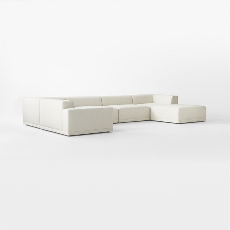 Faible 6-Piece U-Shaped White Performance Fabric Sectional Sofa with Left-Arm - image 8 of 11