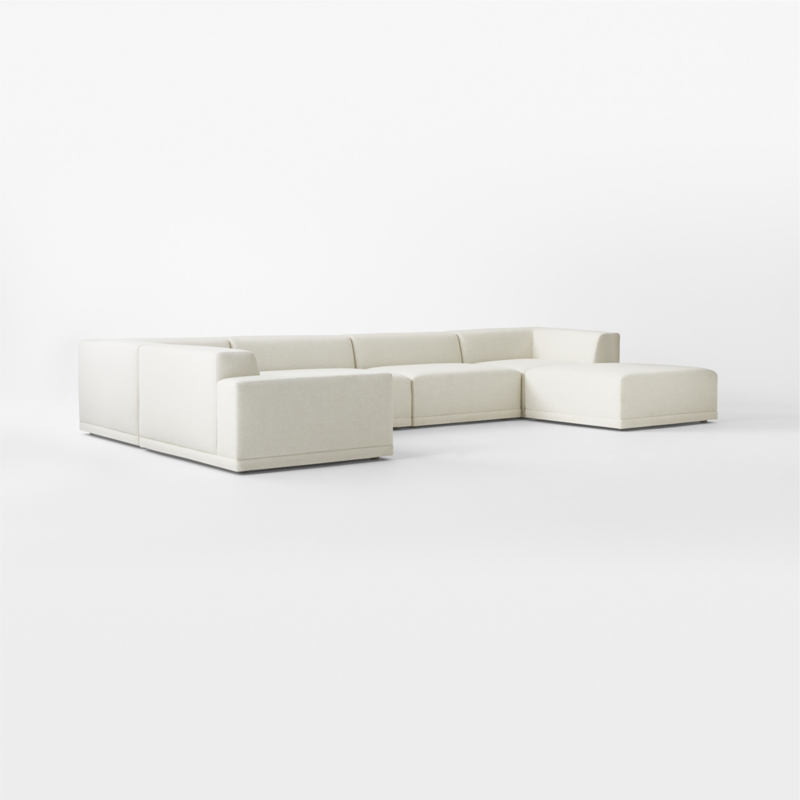 Faible 6-Piece U-Shaped White Performance Fabric Deep Depth Sectional Sofa with Left-Arm - image 5 of 15