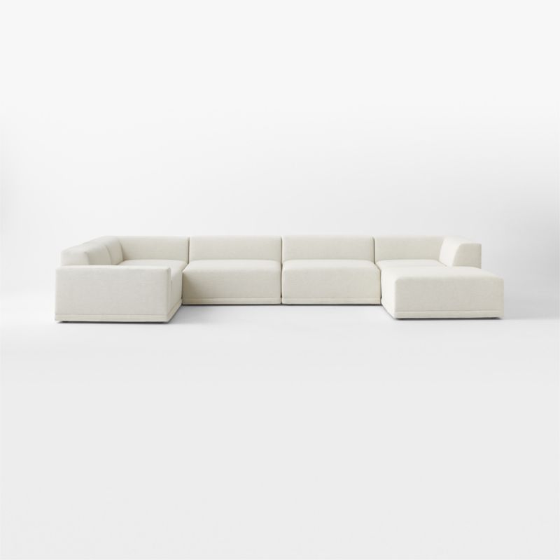 Faible 6-Piece U-Shaped White Performance Fabric Sectional Sofa with Left-Arm - image 7 of 11