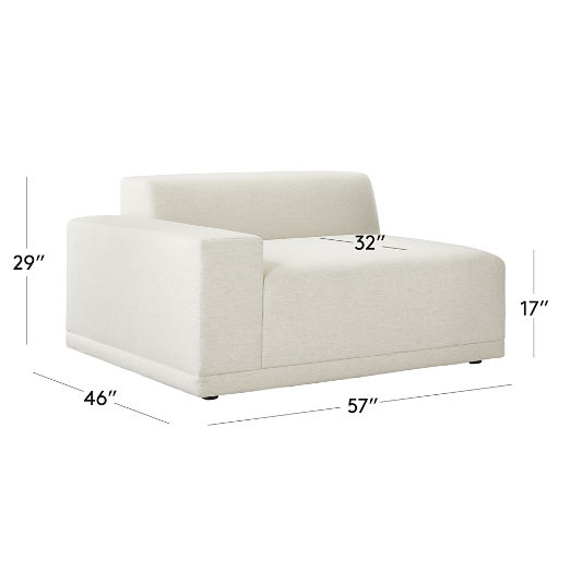 Faible White Performance Fabric Left-Arm Chair