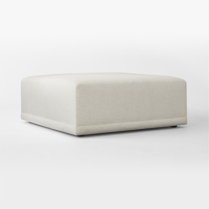 Faible White Performance Fabric Ottoman - image 4 of 6