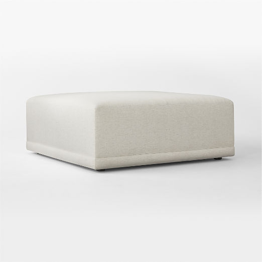 Faible White Performance Fabric Ottoman