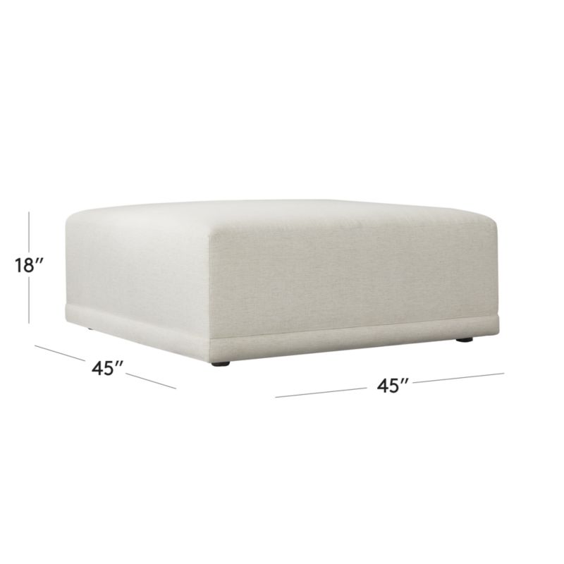 View Faible White Performance Fabric Ottoman - image 3 of 6