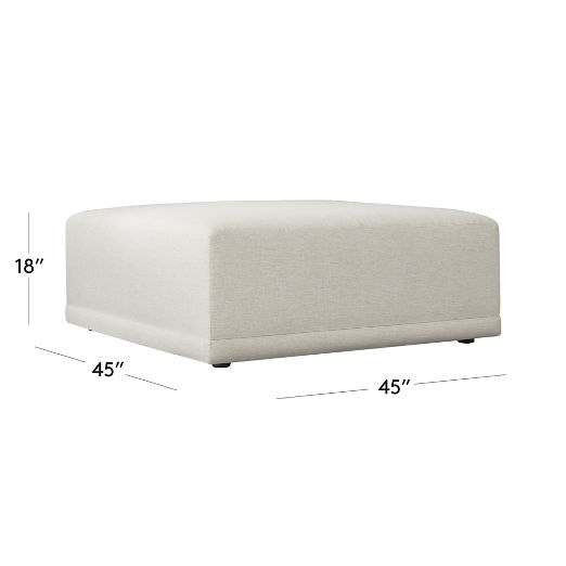 Faible White Performance Fabric Ottoman