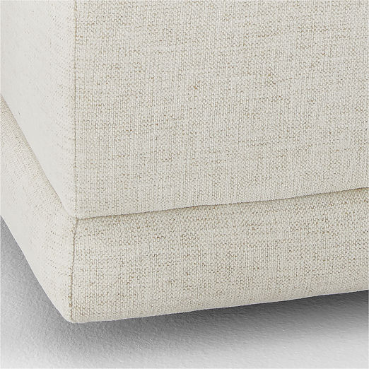 Faible White Performance Fabric Ottoman