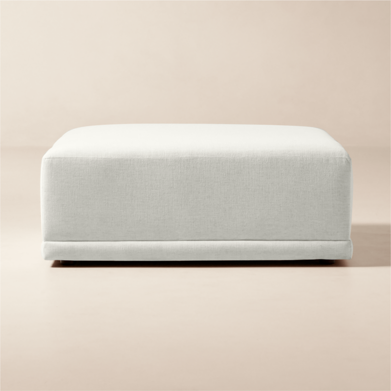Faible White Performance Fabric Deep Depth Ottoman - image 0 of 5