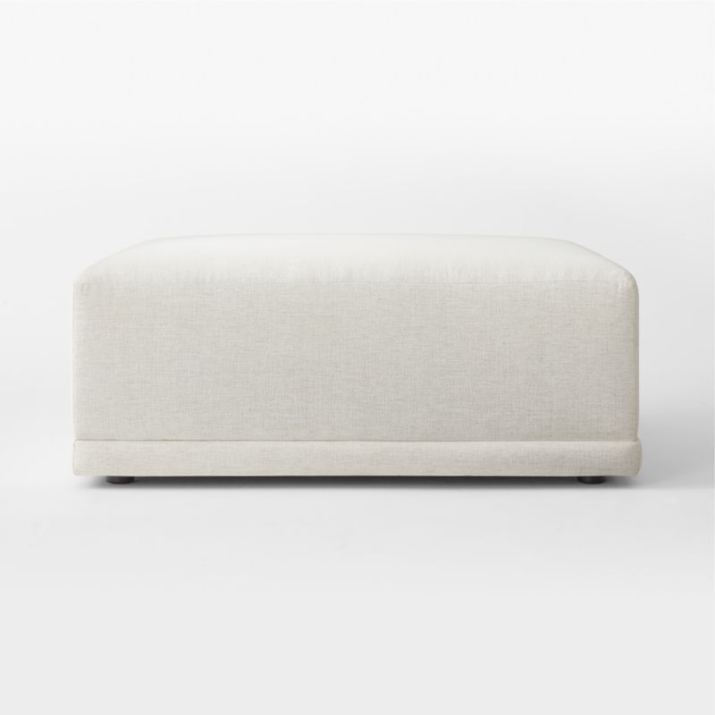 Faible White Performance Fabric Ottoman - image 3 of 6