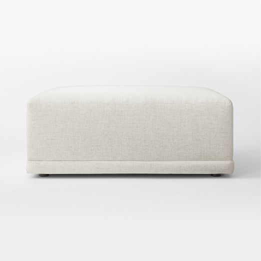 Faible White Performance Fabric Ottoman