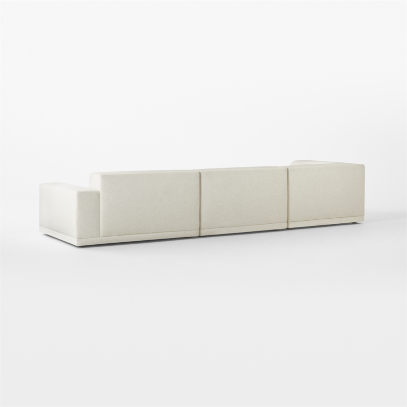 Faible 4-Piece L-Shaped White Performance Fabric Deep Depth Sectional Sofa with Right-Arm - image 7 of 16