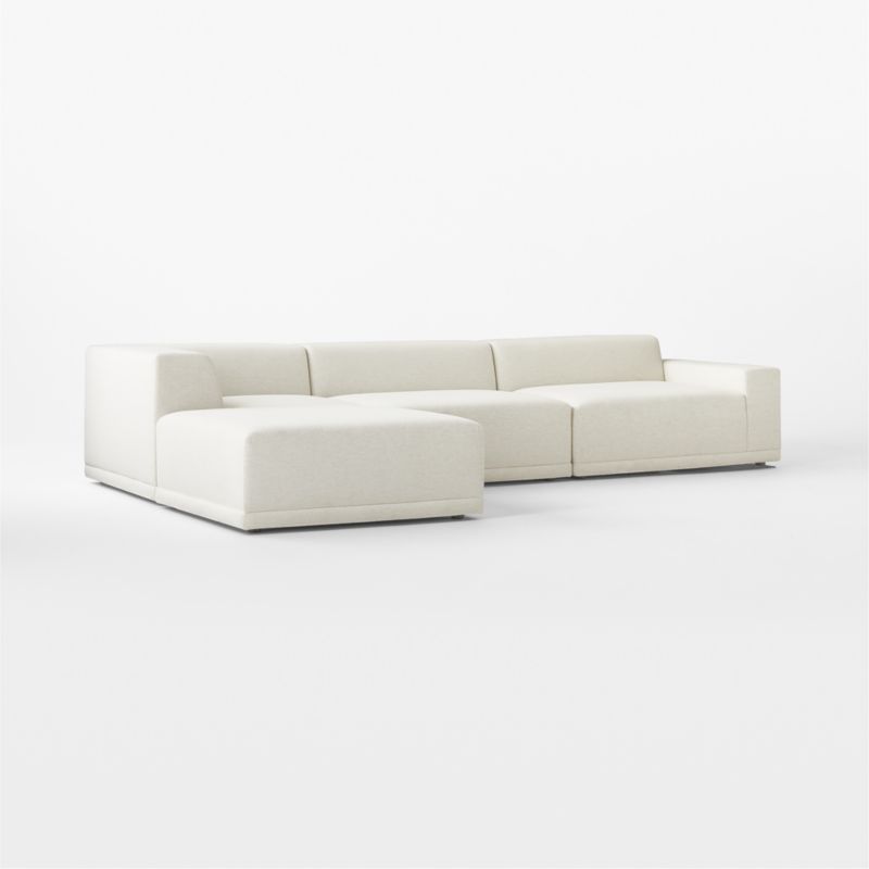 Faible 4-Piece L-Shaped White Performance Linen Sectional Sofa with Right-Arm - image 9 of 12