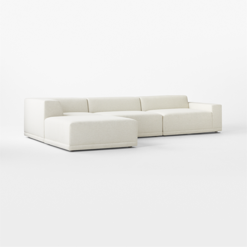 Faible 4-Piece L-Shaped White Performance Fabric Deep Depth Sectional Sofa with Right-Arm - image 5 of 16