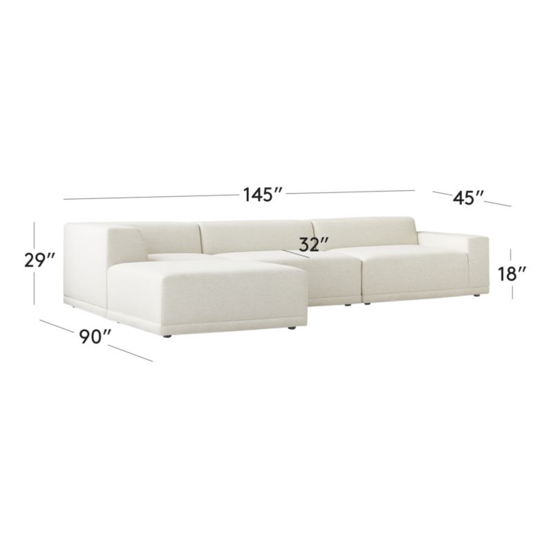 View Faible 4-Piece L-Shaped White Performance Linen Sectional Sofa with Right-Arm - image 3 of 13