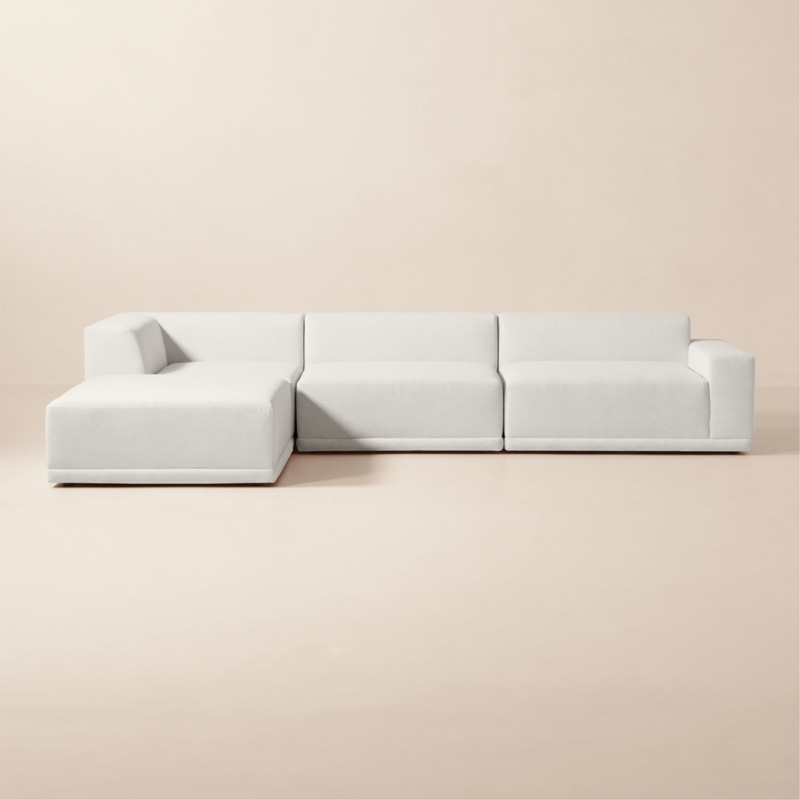 Faible 4-Piece L-Shaped White Performance Fabric Deep Depth Sectional Sofa with Right-Arm - image 0 of 16