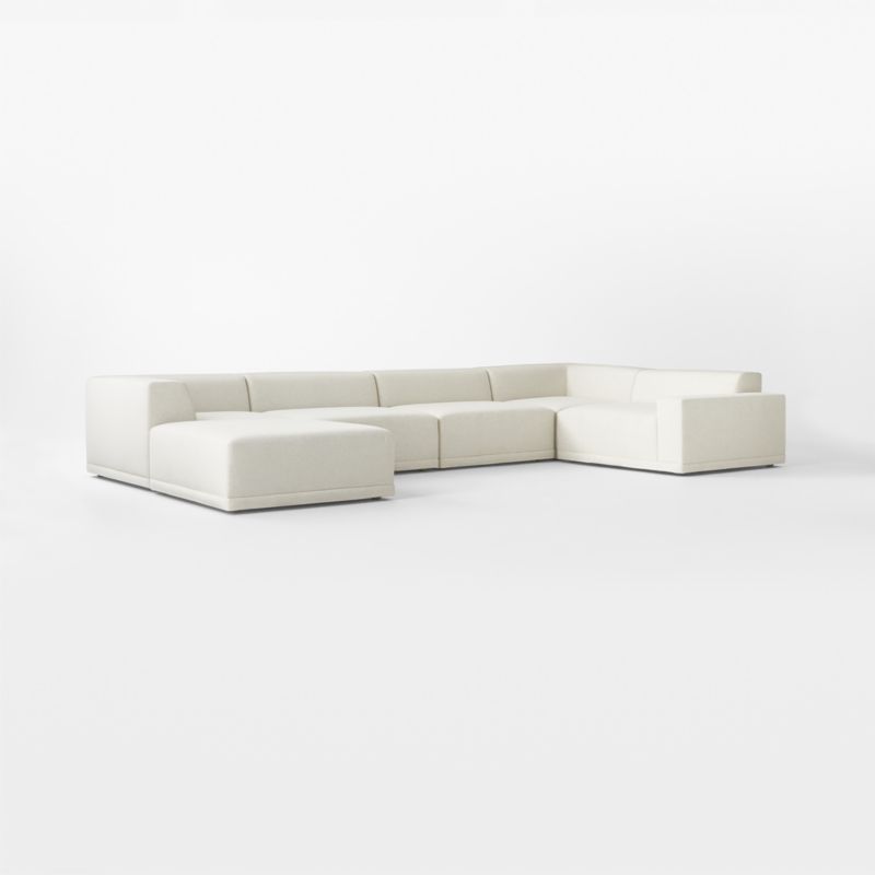 Faible 6-Piece U-Shaped White Performance Fabric Sectional Sofa with Right-Arm - image 9 of 12