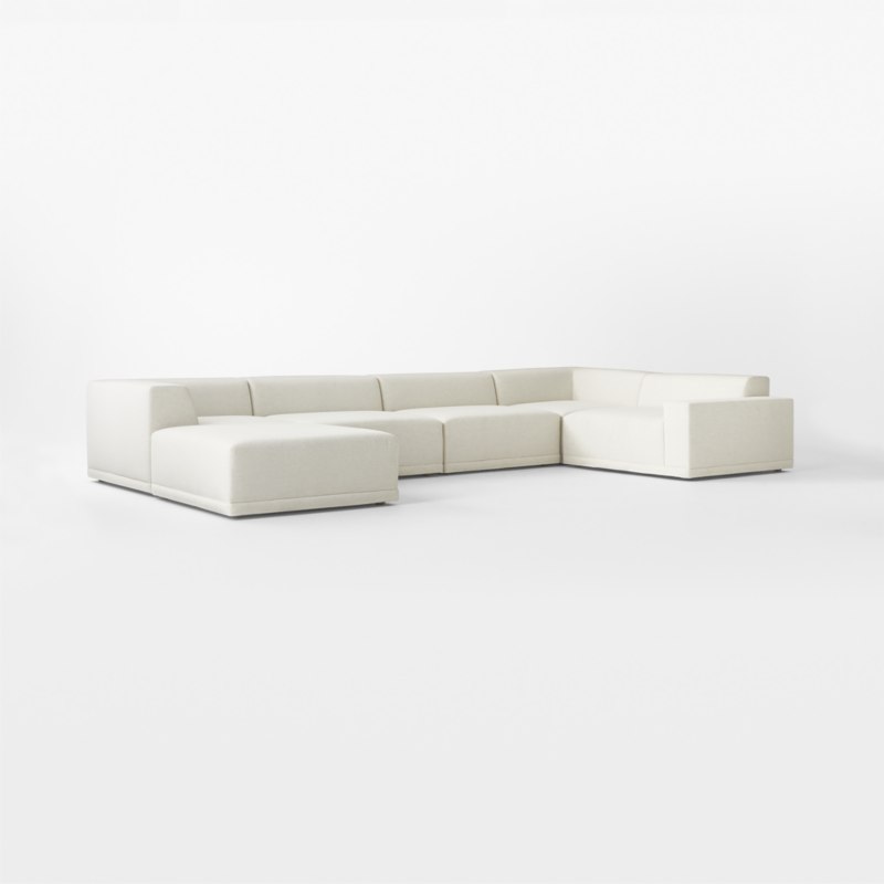 Faible 6-Piece U-Shaped White Performance Fabric Deep Depth Sectional Sofa with Right-Arm - image 5 of 15