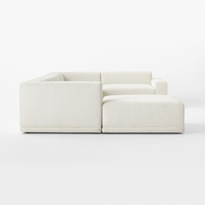 Faible 6-Piece U-Shaped White Performance Fabric Sectional Sofa with ...