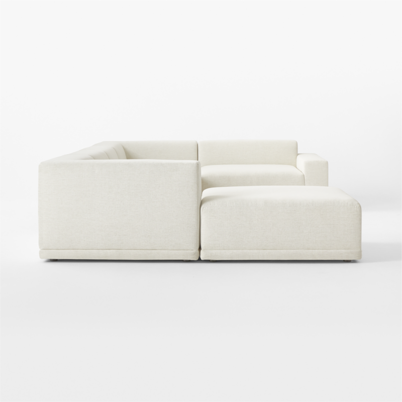 Faible 6-Piece U-Shaped White Performance Fabric Deep Depth Sectional Sofa with Right-Arm - image 6 of 15