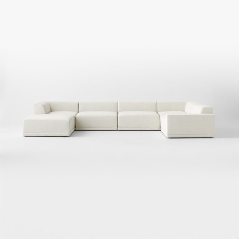 Faible 6-Piece U-Shaped White Performance Fabric Sectional Sofa with Right-Arm - image 8 of 12