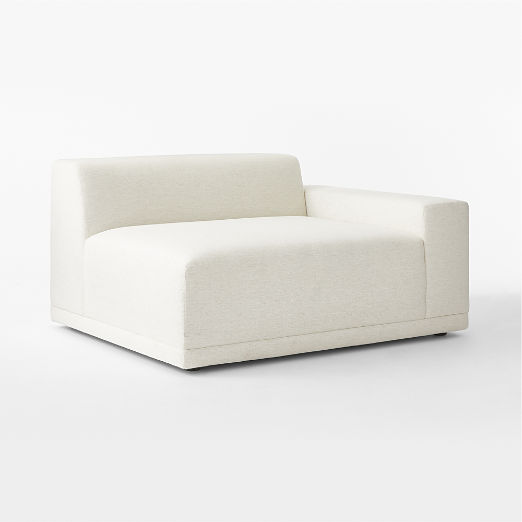 Faible White Performance Fabric Right-Arm Chair