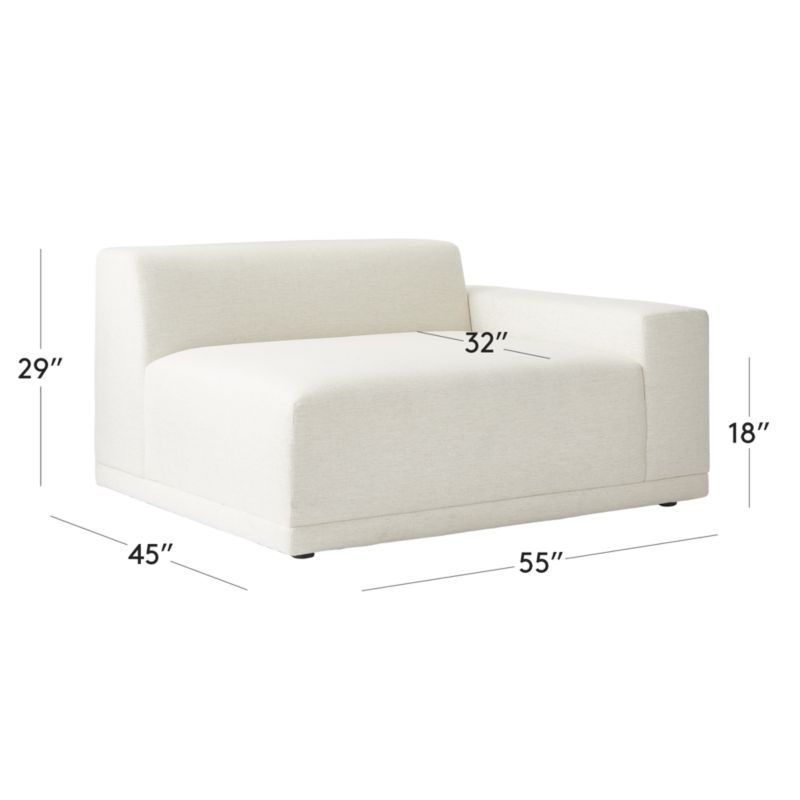 View Faible White Performance Fabric Right-Arm Chair - image 3 of 8