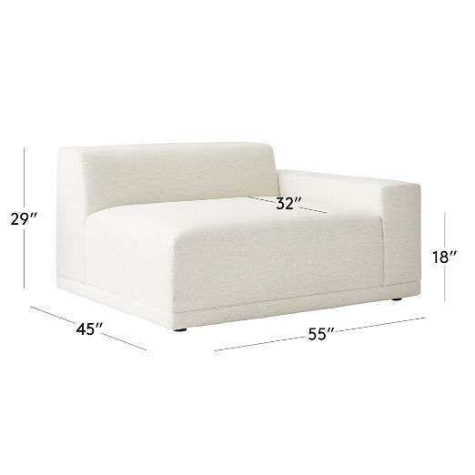 Faible White Performance Fabric Right-Arm Chair