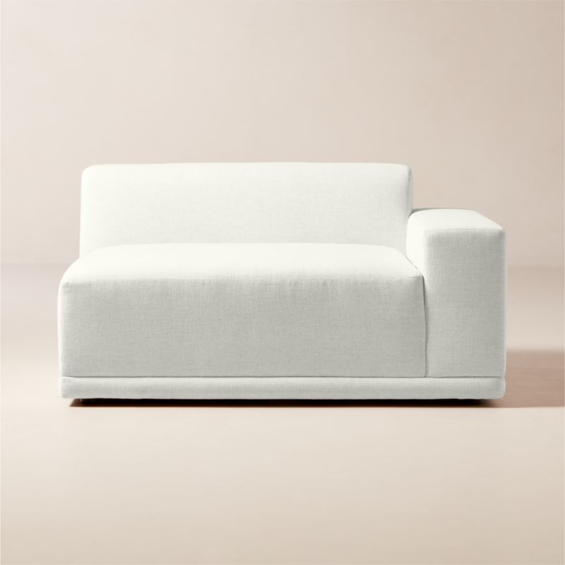 View Faible White Performance Fabric Right-Arm Chair details