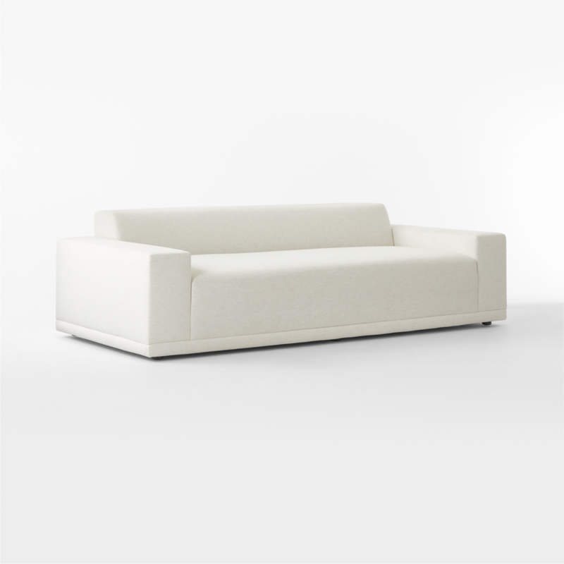 Faible 99" White Performance Deep Depth Fabric Sofa - image 5 of 11