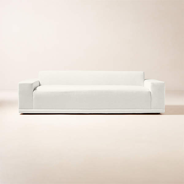 Faible White Performance Linen Sofa Cb2