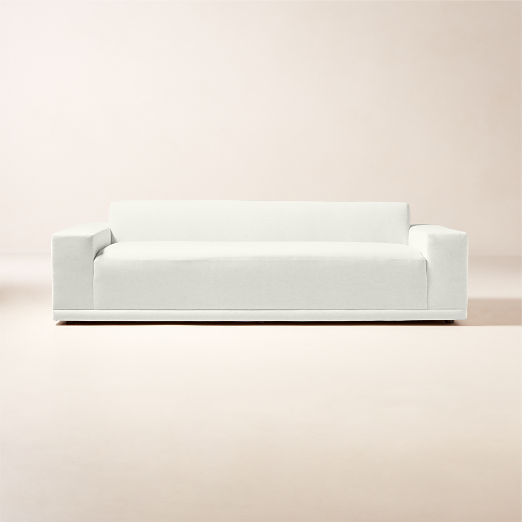 Faible 100" White Performance Fabric Sofa