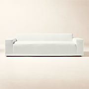 Faible 100" White Performance Fabric Sofa