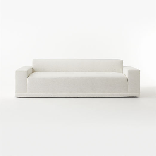 Faible 100" White Performance Fabric Sofa