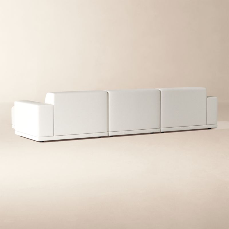 Faible 4-Piece Modular White Performance Velvet Standard Depth Sectional Sofa - image 4 of 9